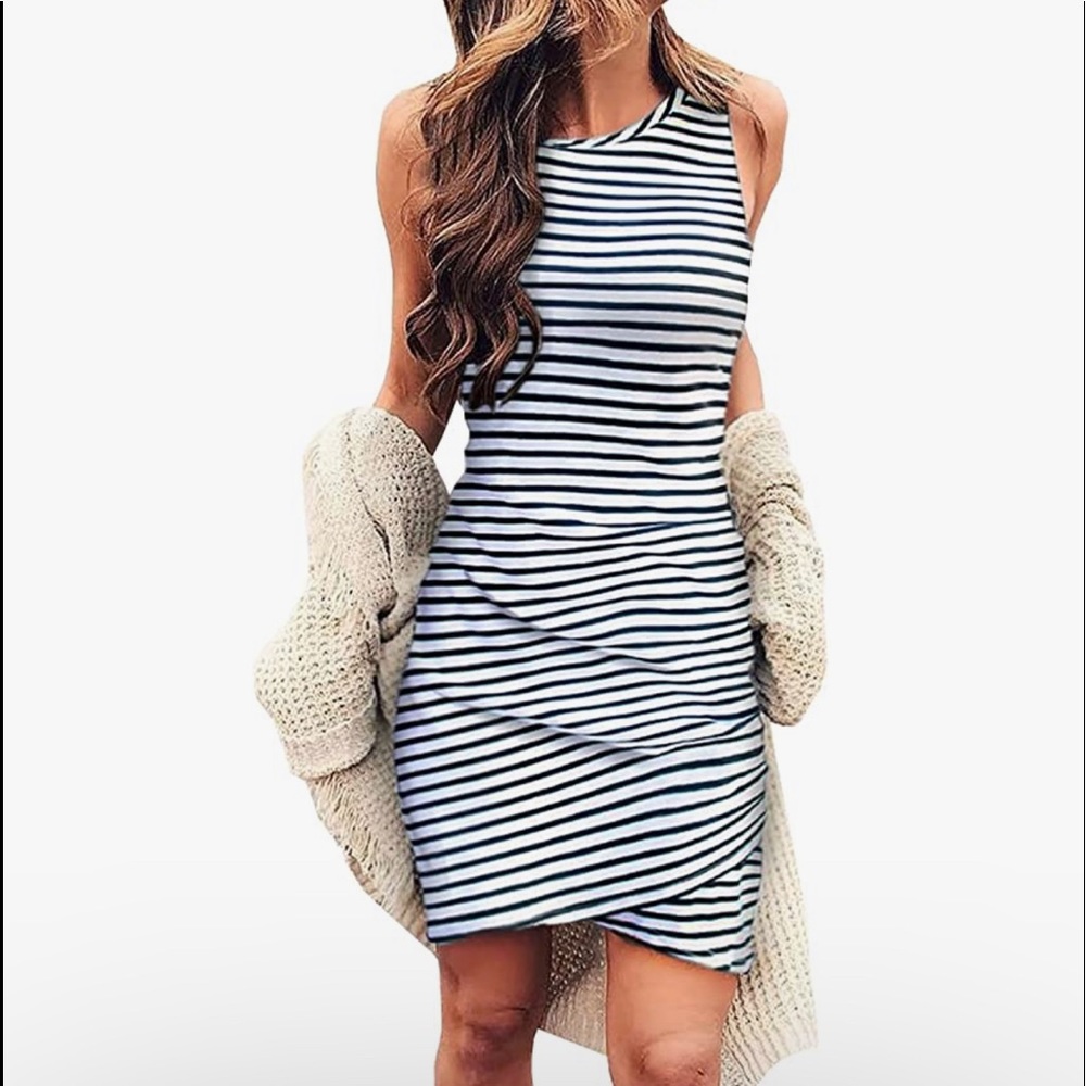 Women’s M BTFBM midi stripped dress